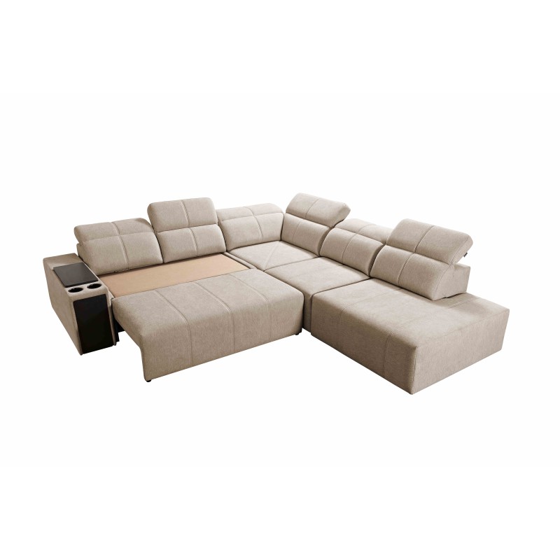 Milano IX corner sofa with a sleeping function in Plecionka fabric, Verita 54 - a combination of style and functionality.