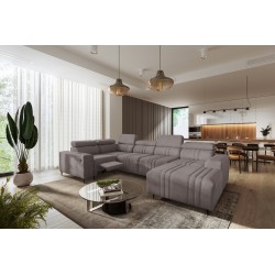 Ecksofa in U-Form Verona IV Mix mit Schlaffunktion und manueller Relaxfunktion Stoff Vena 8.