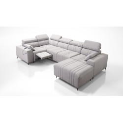 Sofá en forma de U Verona IV Mix con función de cama y función de relax manual, tejido Vena 8.