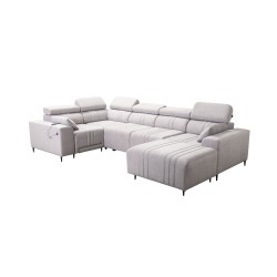 Ecksofa in U-Form Verona IV Mix mit Schlaffunktion und manueller Relaxfunktion Stoff Vena 8.