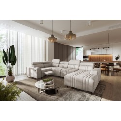 U-shaped corner sofa Verona IV Mix with a sleeping function and manual relax function, fabric Vena 9
