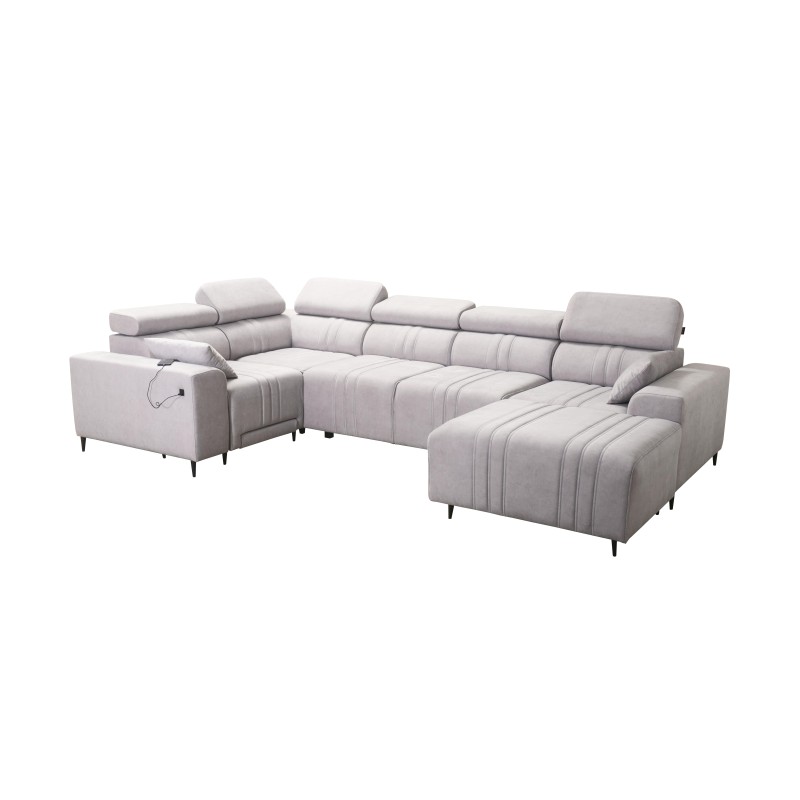 Ecksofa in U-Form Verona IV Mix mit Schlaffunktion und manueller Relaxfunktion Stoff Vena 9
