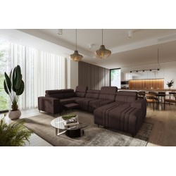 U-shaped corner sofa Verona IV Mix with a sleeping function and manual relax function, fabric Vena 13
