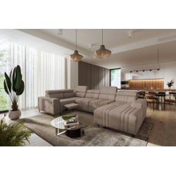 U-förmiges Ecksofa Verona IV Mix mit Schlaffunktion und manueller Relaxfunktion, Stoff Vena 14