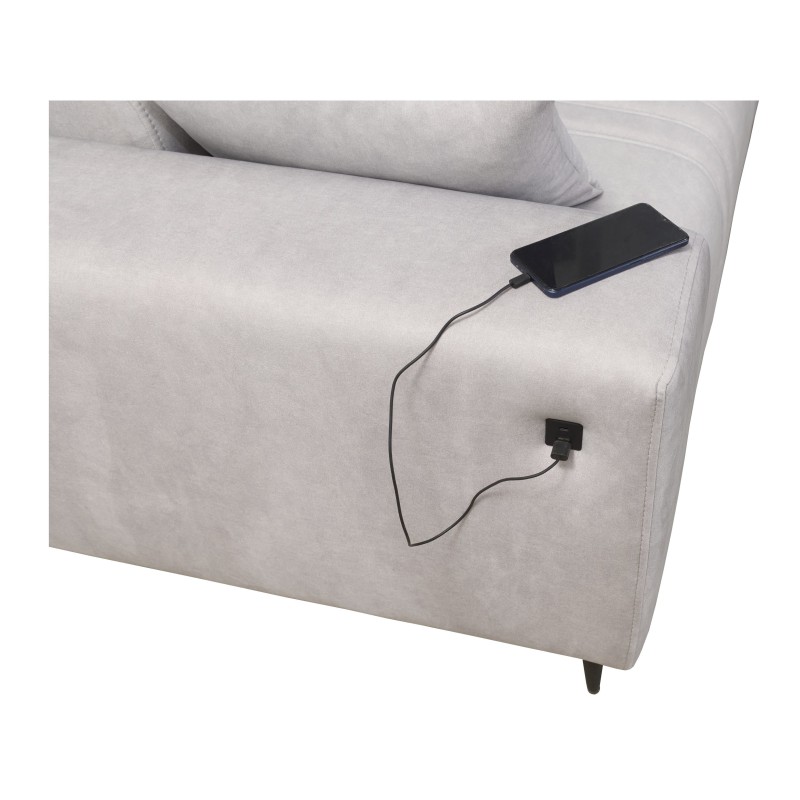 U-förmiges Ecksofa Verona IV Mix mit Schlaffunktion und manueller Relaxfunktion, Stoff Vena 20.