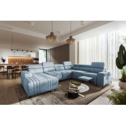 Ecksofa in U-Form Verona VIII Mix mit Schlaffunktion und manueller Relaxfunktion, Stoff Vena 6.