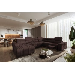 Ecksofa in U-Form Verona VIII Mix mit Schlaffunktion und manueller Relaxfunktion, Stoff Vena 13