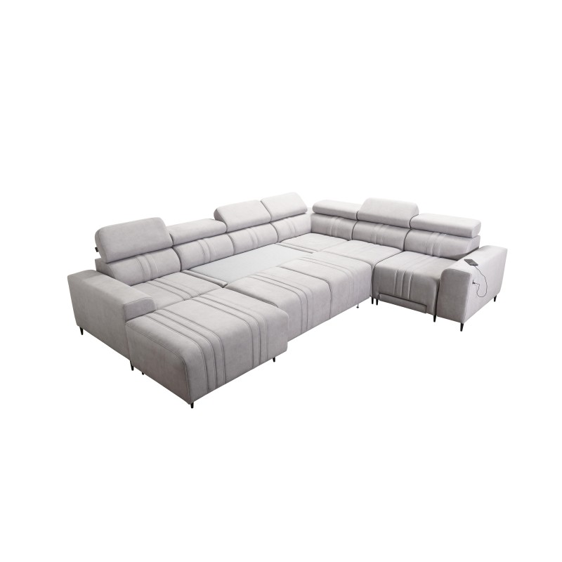 Narożnik w kształcie U Verona VIII Mix z funkcją spania oraz funkcją relax manualna tkanina Vena 20