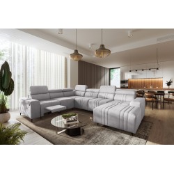 U-shaped corner sofa Verona VIII Mix with a sleeping function and manual relax function, fabric Vena 3