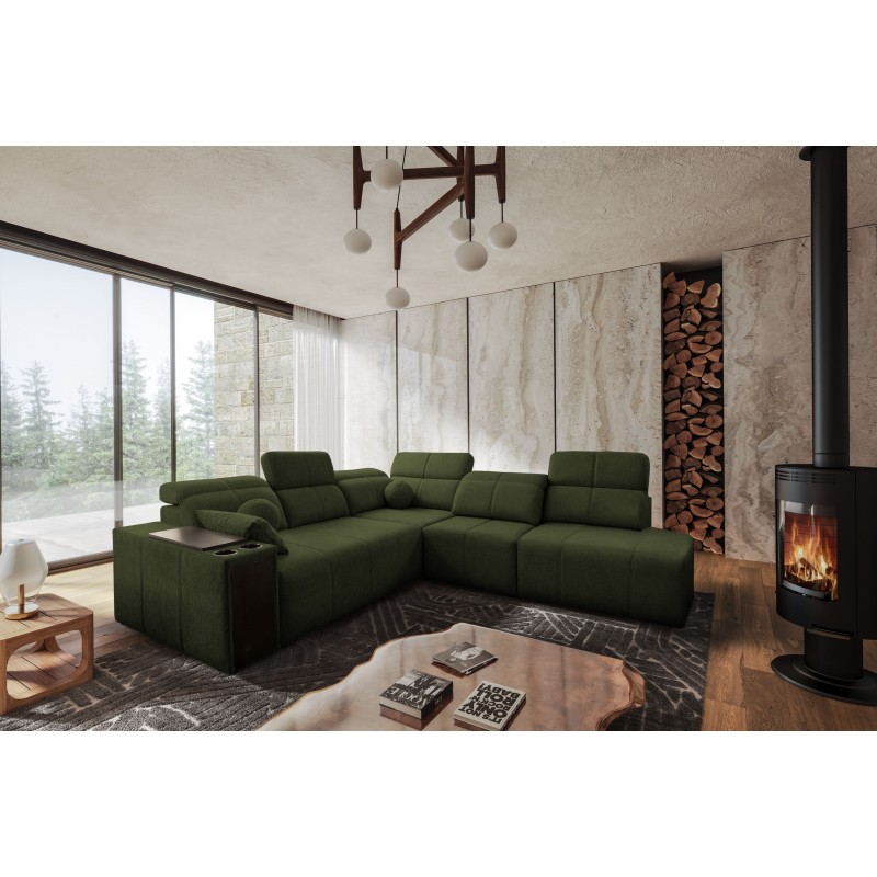 Rincón Milano IX con función de cama en tela de tejido, Verita 39 - combinación de estilo y funcionalidad.