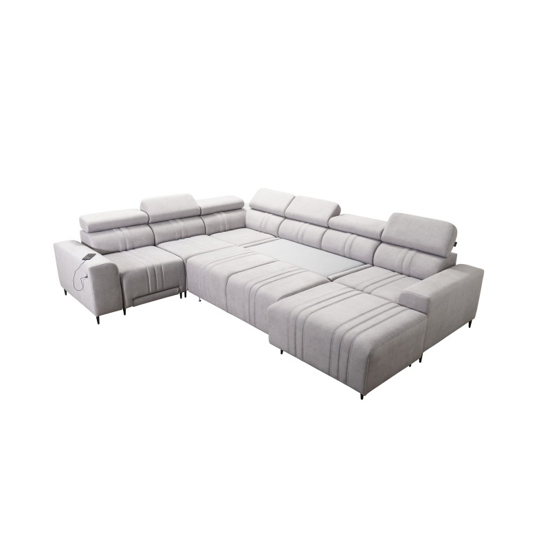 Narożnik w kształcie U Verona VIII Mix z funkcją spania oraz funkcją relax manualna tkanina Vena 8