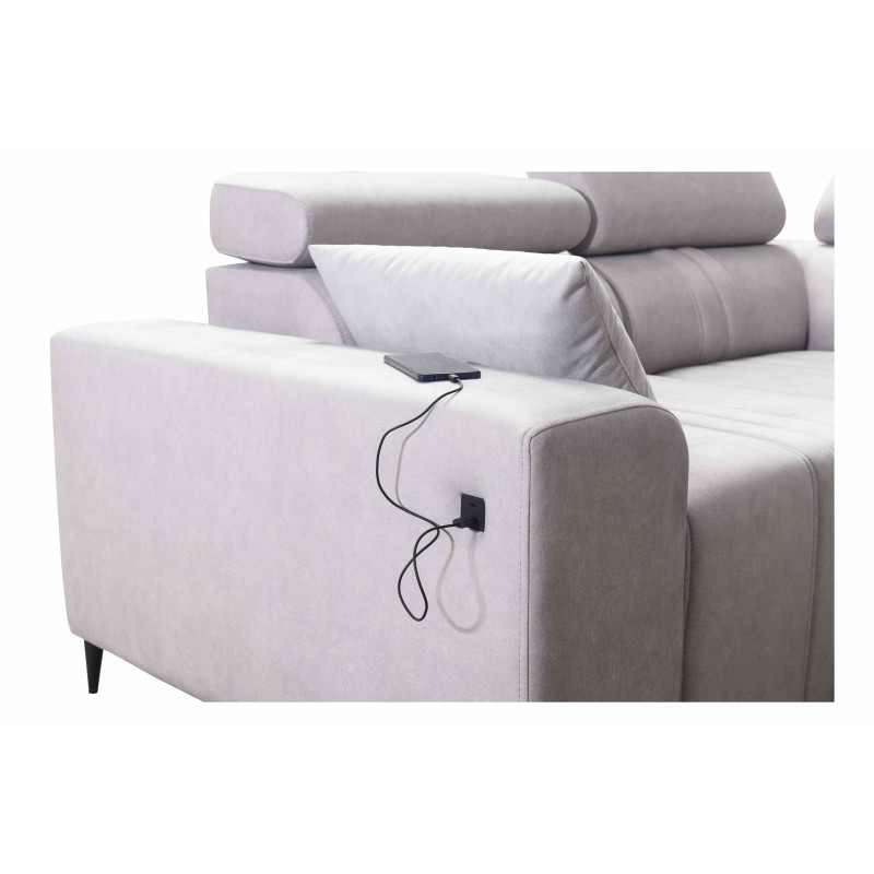 Sofá esquinero en forma de U Verona VIII Mix con función de cama y función de relax manual en tela Vena 9.