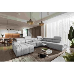 U-shaped corner sofa Verona X Mix with a sleeping function and manual relax function, fabric Vena 3