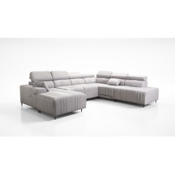 U-shaped corner sofa Verona X Mix with a sleeping function and manual relax function, fabric Vena 3
