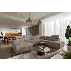 Narożnik w kształcie U Verona X Mix z funkcją spania oraz funkcją relax manualna tkanina Vena 14