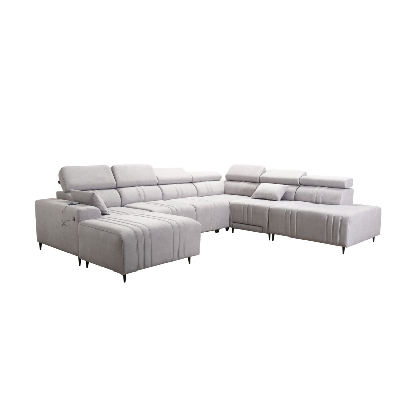 U-shaped corner sofa Verona X Mix with a sleeping function and manual relax function, fabric Vena 14