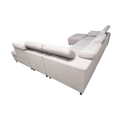 U-shaped Verona X Mix sectional sofa with sleeping function and manual relax function, fabric Vena 20