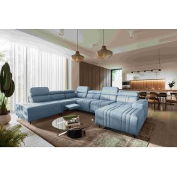 Sofá esquinero en forma de U Verona X Mix con función de cama y función de relax manual en tela Vena 6.