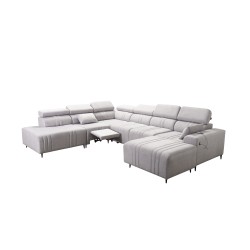 U-shaped Verona X Mix sectional sofa with a sleeping function and manual relax function, fabric Vena 6