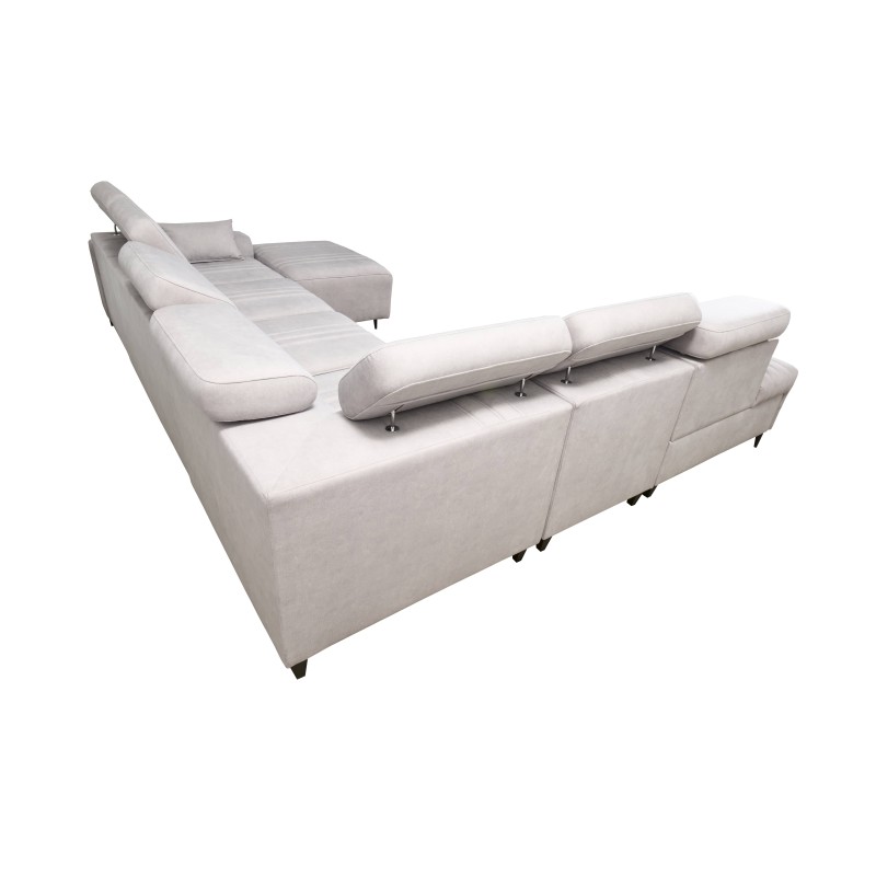 U-shaped Verona X Mix sectional sofa with sleeping function and manual relax function, fabric Vena 13