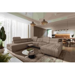 Narożnik w kształcie U Verona X Mix z funkcją spania oraz funkcją relax manualna tkanina Vena 14