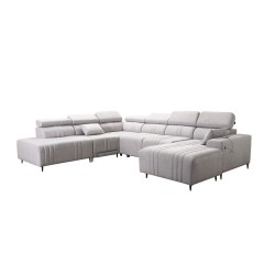 Ecksofa in U-Form Verona X Mix mit Schlaffunktion und manueller Relaxfunktion Stoff Vena 14