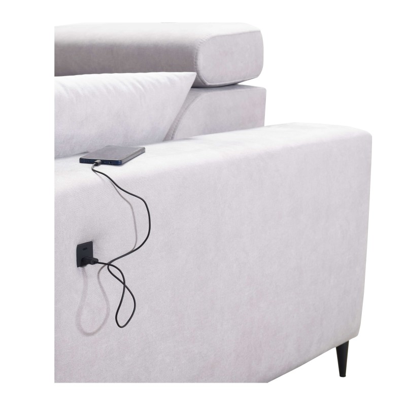 U-shaped Verona X Mix sectional sofa with sleeping function and manual relax function, fabric Vena 20