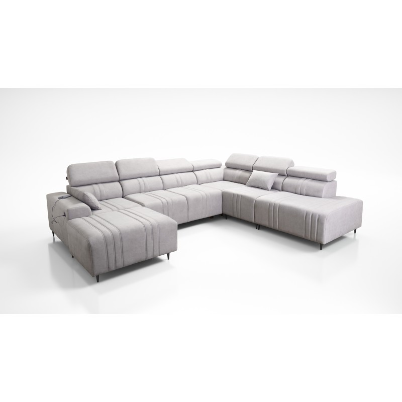 U-shaped Verona X sectional with a sleeping function, fabric Vena 3