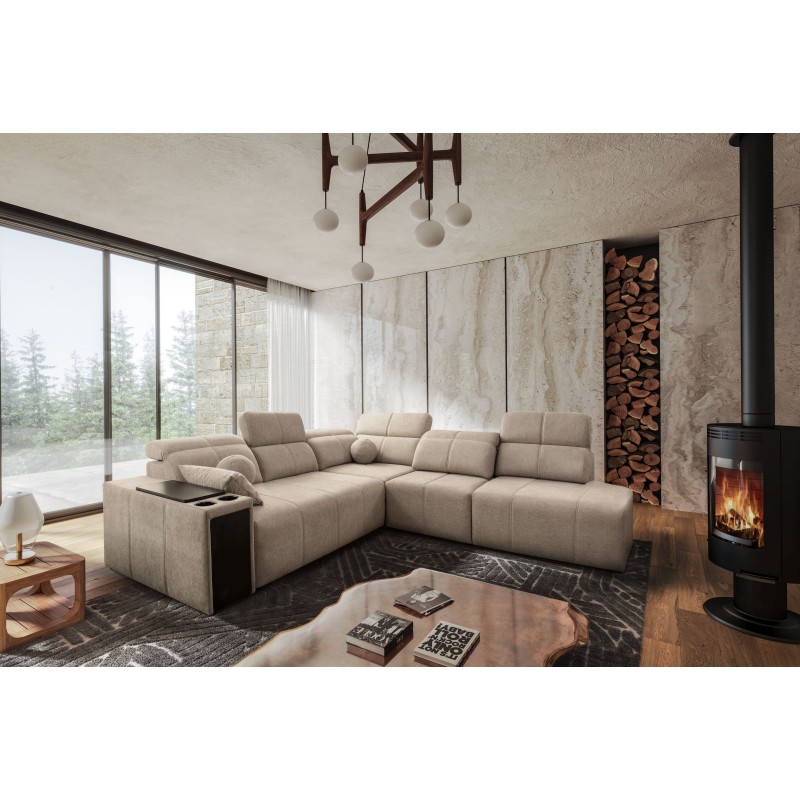 Кутовий диван Milano IX зі спальним місцем в тканині Плетінка, Verita 09 - поєднання стилю та функціональності