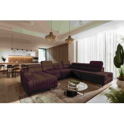 U-shaped corner sofa Verona X with sleeping function, fabric Vena 13
