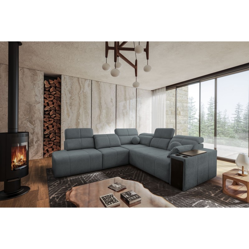 Esquina Milano IX con función de cama en tela Plecionka, Verita 88 - una combinación de estilo y funcionalidad.