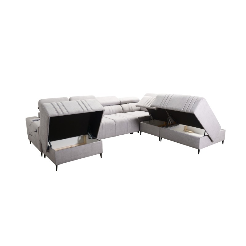 Verona X U-shaped sectional sofa with a sleeping function, fabric Vena 14