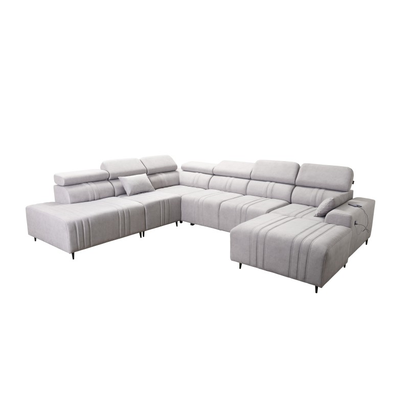 U-shaped Verona X corner sofa with a sleeping function, fabric Vena 6