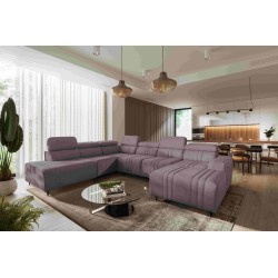 U-shaped corner sofa Verona X with a sleeping function, fabric Vena 8