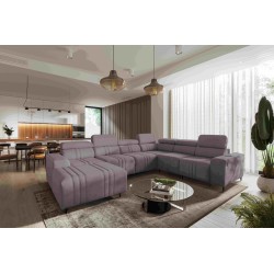 U-shaped corner sofa Verona VIII with a sleeping function, fabric Vena 8