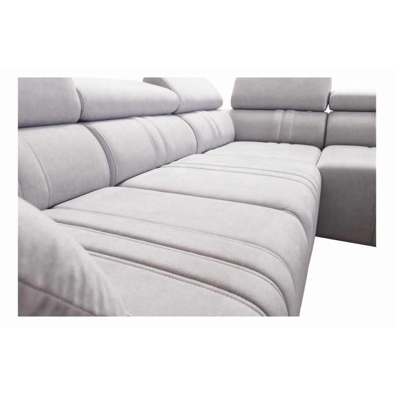 Esquina en forma de U Verona VIII con función de cama tela Vena 10