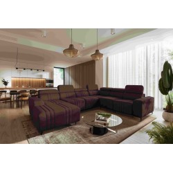 U-förmiges Sofa Verona VIII mit Schlaffunktion, Stoff Vena 13