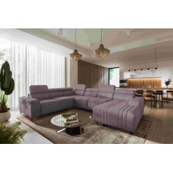 U-förmiges Ecksofa Verona VIII mit Schlaffunktion, Stoff Vena 8