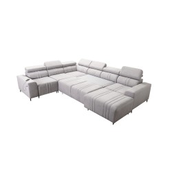 Sofá en forma de U Verona VIII con función de cama, tela Vena 13