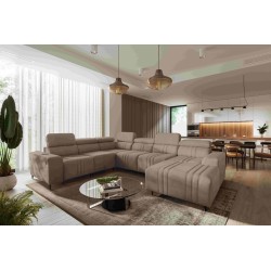 U-förmiges Sofa Verona VIII mit Schlaffunktion, Stoff Vena 14