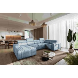 U-shaped Verona IV sectional sofa with a sleeping function, fabric Vena 6
