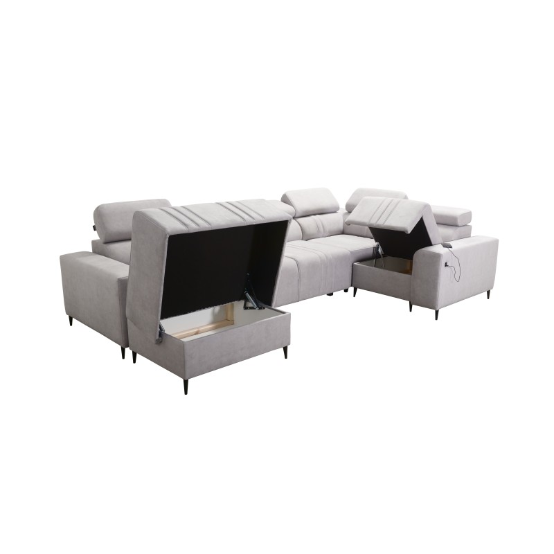 U-shaped corner sofa Verona IV with a sleeping function, fabric Vena 8