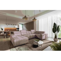 U-förmiges Sofa Verona IV mit Schlaffunktion Stoff Vena 10