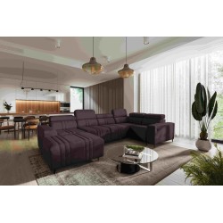 U-förmiges Ecksofa Verona IV mit Schlaffunktion Stoff Vena 13