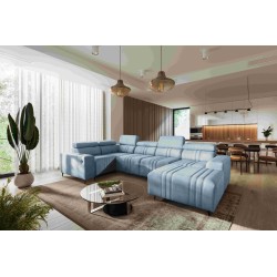U-shaped Verona IV sectional sofa with a sleeping function, fabric Vena 6