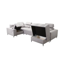 U-förmiges Sofa Verona IV mit Schlaffunktion Stoff Vena 10
