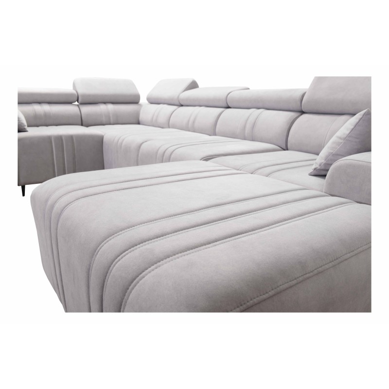 U-shaped Verona IV sectional sofa with a sleeping function in Vena 13 fabric