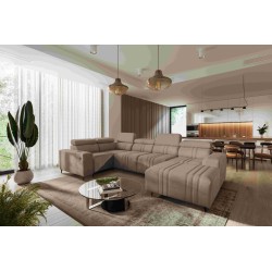 U-förmiges Ecksofa Verona IV mit Schlaffunktion, Stoff Vena 14