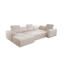 Luxor IV U-shaped sectional sofa with sleeping function fabric Wind 21