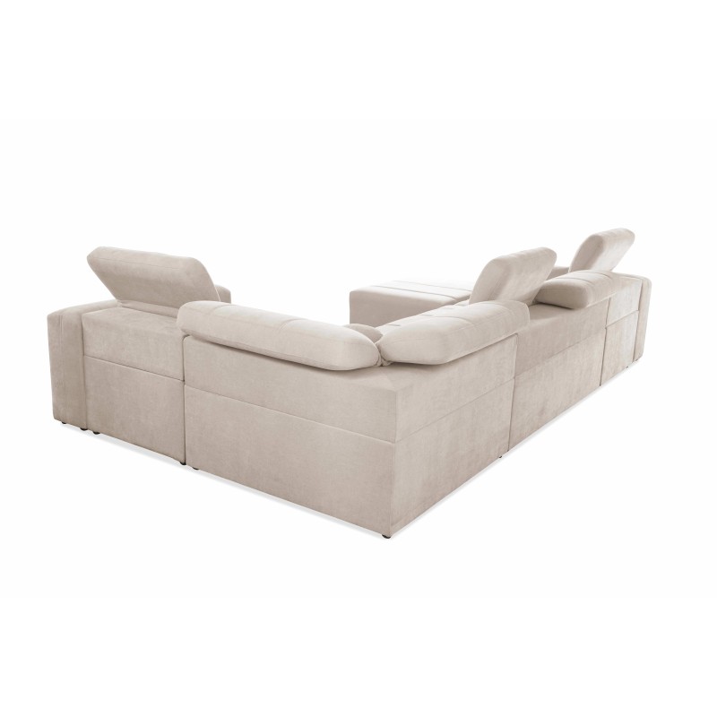 Luxor IV U-shaped sofa with sleeping function fabric Wind 73